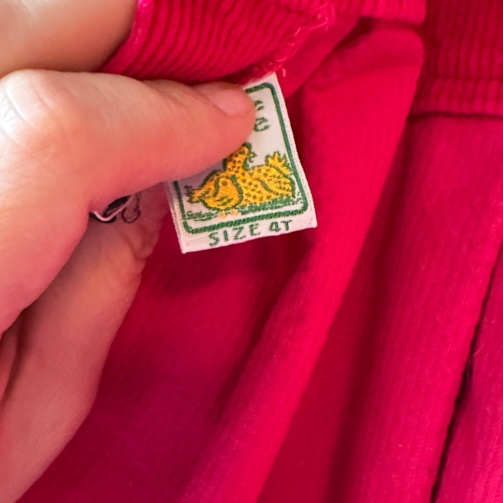 Mine Alone Raspberry Corduroy Pleated Pinafore Dress Size 4T - Picture 12 of 16